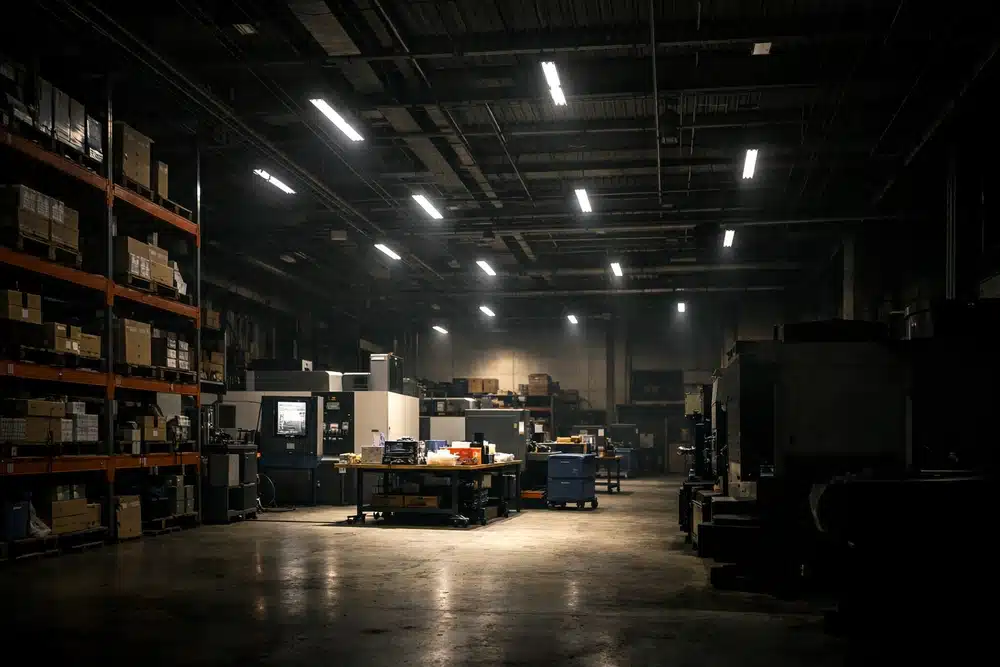 Lampu Sudah Banyak Tapi Area Tetap Gelap? Ini Kesalahan Distribusi Cahaya yang Sering Terjadi di Proyek 1 Lampu area gudang