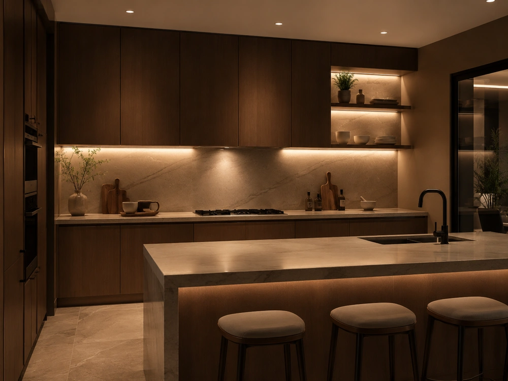 Penempatan Lampu Dapur yang Tepat agar Area Memasak Tidak Gelap dan Berbayang 4 Kombinasi lampu dapur