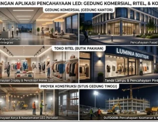 Perbandingan Lampu LED OPPLE dan Panasonic untuk Kebutuhan Proyek, Ritel, dan Maintenance Gedung 4 Perbandingan area gedung komersial, toko ritel, dan proyek konstruksi yang menggunakan lampu LED