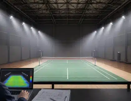 Lampu untuk lapangan badminton
