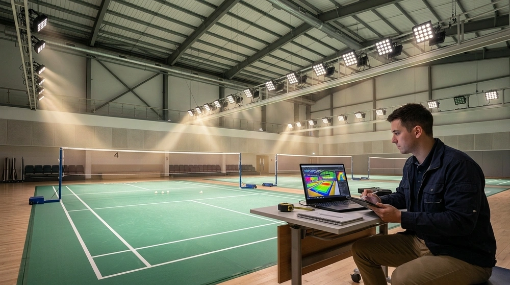 Lampu untuk Lapangan Badminton: Tentukan Watt, Jumlah, dan Posisi Pemasangannya 3 Periksa cahaya silau di lapangan badminton
